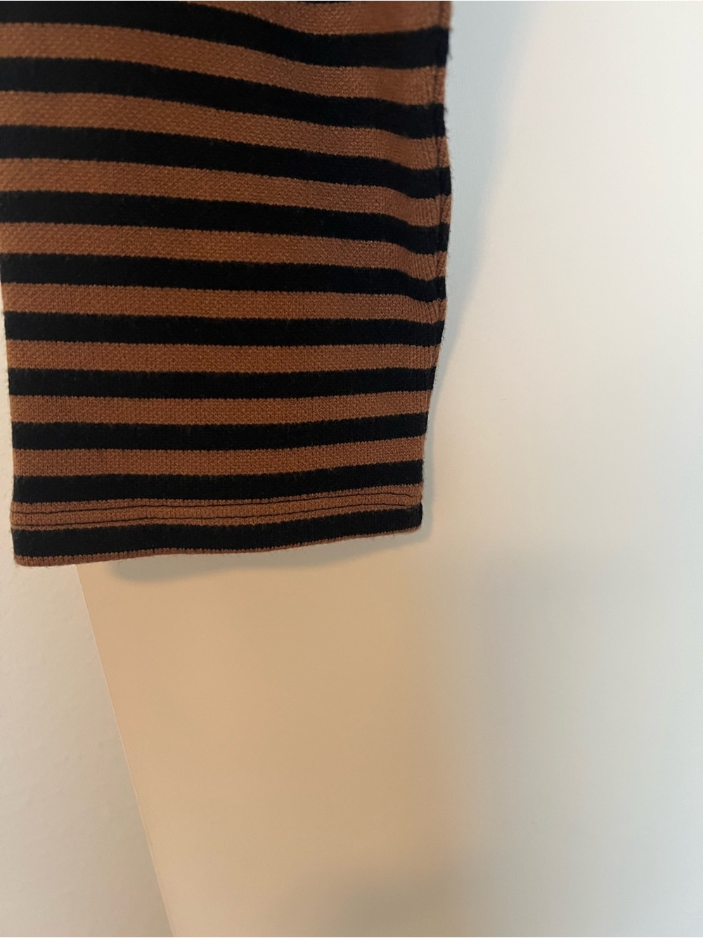 Reformation Anna Rugby Shirt - Black and Tan Stripe - Picture 3 of 7